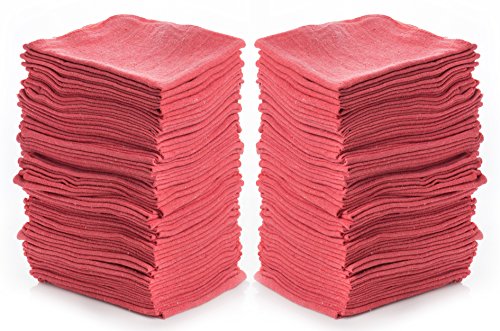 Simpli-Magic 78966-100PK Shop Towels 14”x12”, Red, 100 Pack