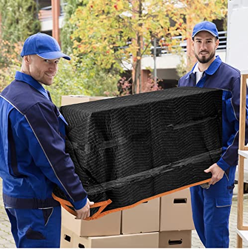 Simpli-Magic Heavy Duty Padded Moving Blankets (24 Pack), Black/Orange