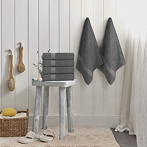 Simpli-Magic Cotton Bath Towels, Gray, (Size: 24" x 46")
