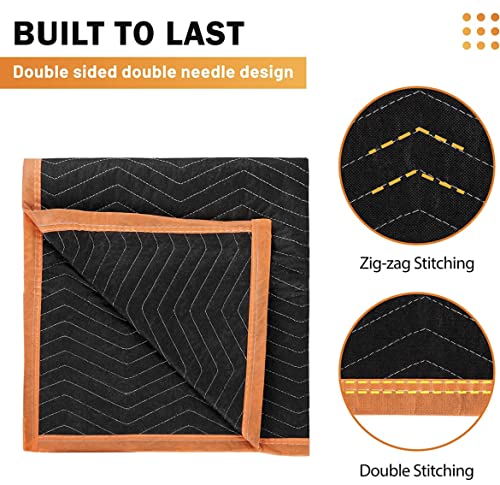 Simpli-Magic Heavy Duty Padded Moving Blankets (24 Pack), Black/Orange