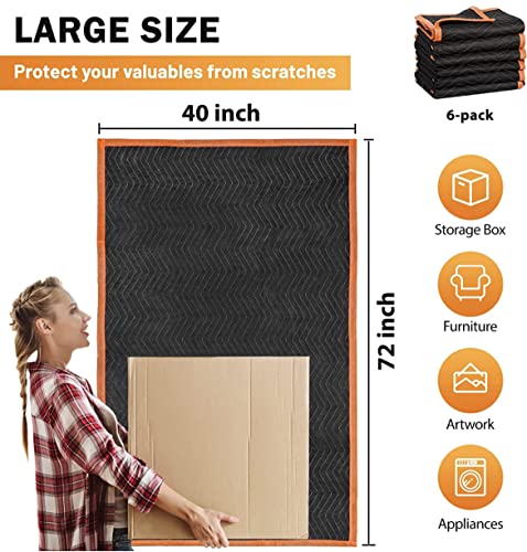 Simpli-Magic Heavy Duty Padded Moving Blankets (24 Pack), Black/Orange –  The Clean Store