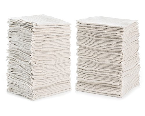 SIMPLI-MAGIC 79085 Shop Towels, 14"x12", Premium, Cotton, White, 50 Pack
