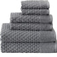 Simpli-Magic 79447 Diamond Bath Towels Set, 6 Piece Set, 2 Bath Towels, 2 Hand Towels, 2 Washcloths, Gray