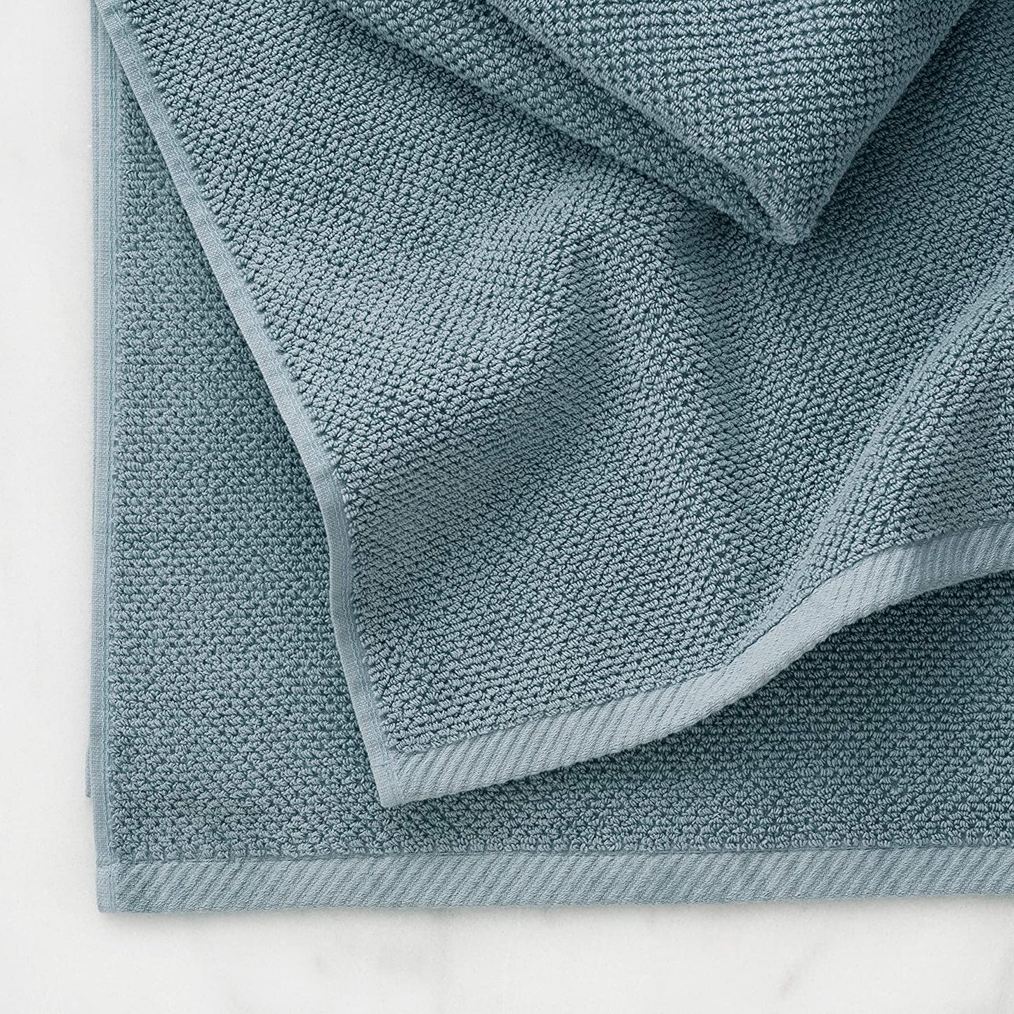 100% Cotton BLUE POPCORN BATH TOWELS - (4 Pack)