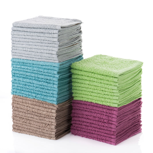 Simpli-Magic Multi-Color Cotton Washcloths (Size: 12" x 12")