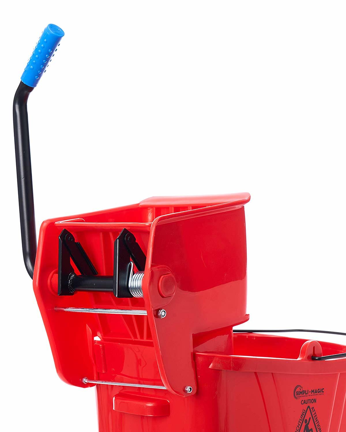 Red Mop Bucket with Wringer (26 Quart Capacity)