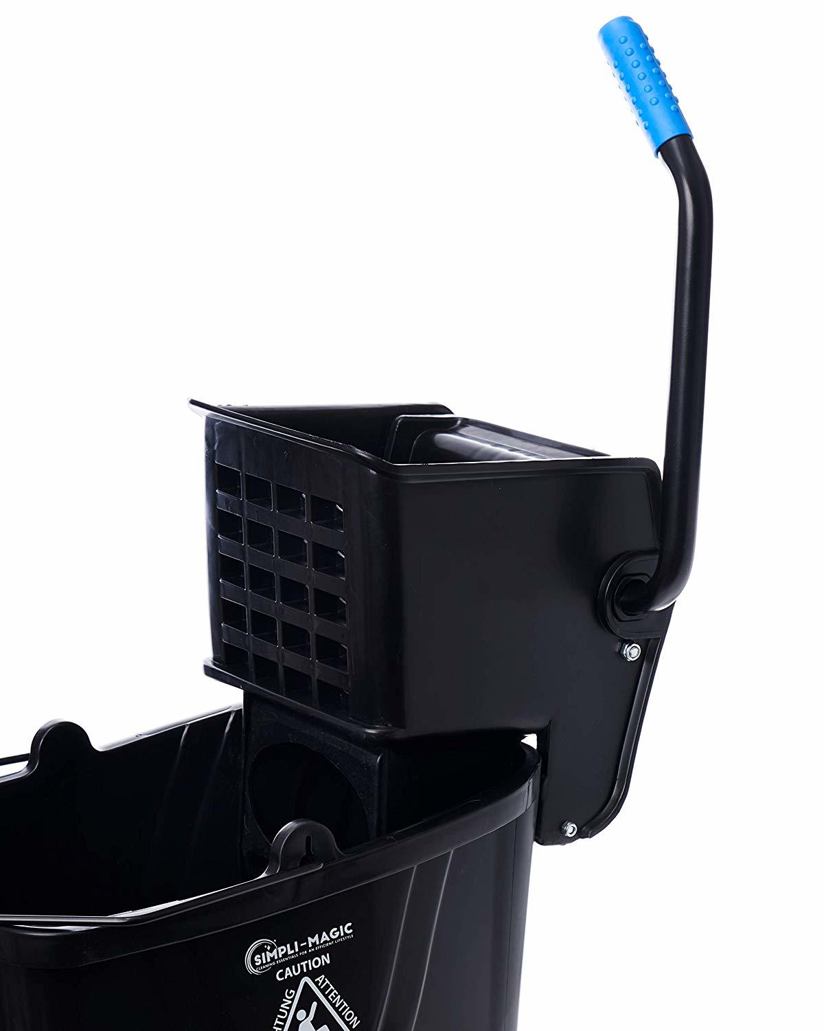 Black Mop Bucket with Wringer (26 Quart Capacity)