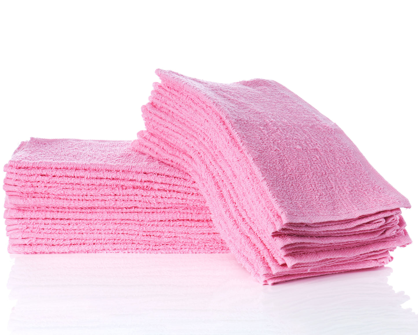 100% Cotton Pink Washcloths (Case of 480)