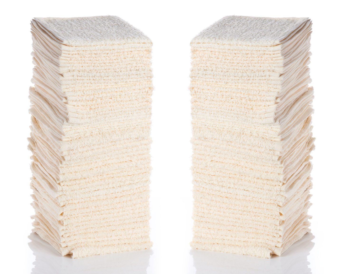 100% Cotton Cream Washcloths (Case of 480)