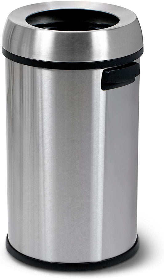 Open Top Trash Can (Silver)