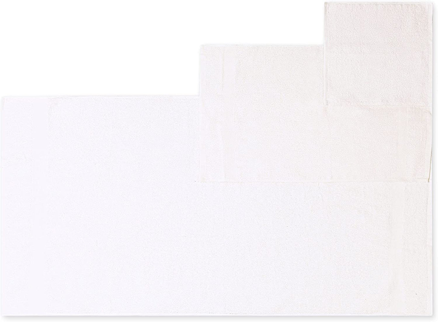 8-Piece White Ring Spun Cotton Highly Absorbent Bath Towel Set
